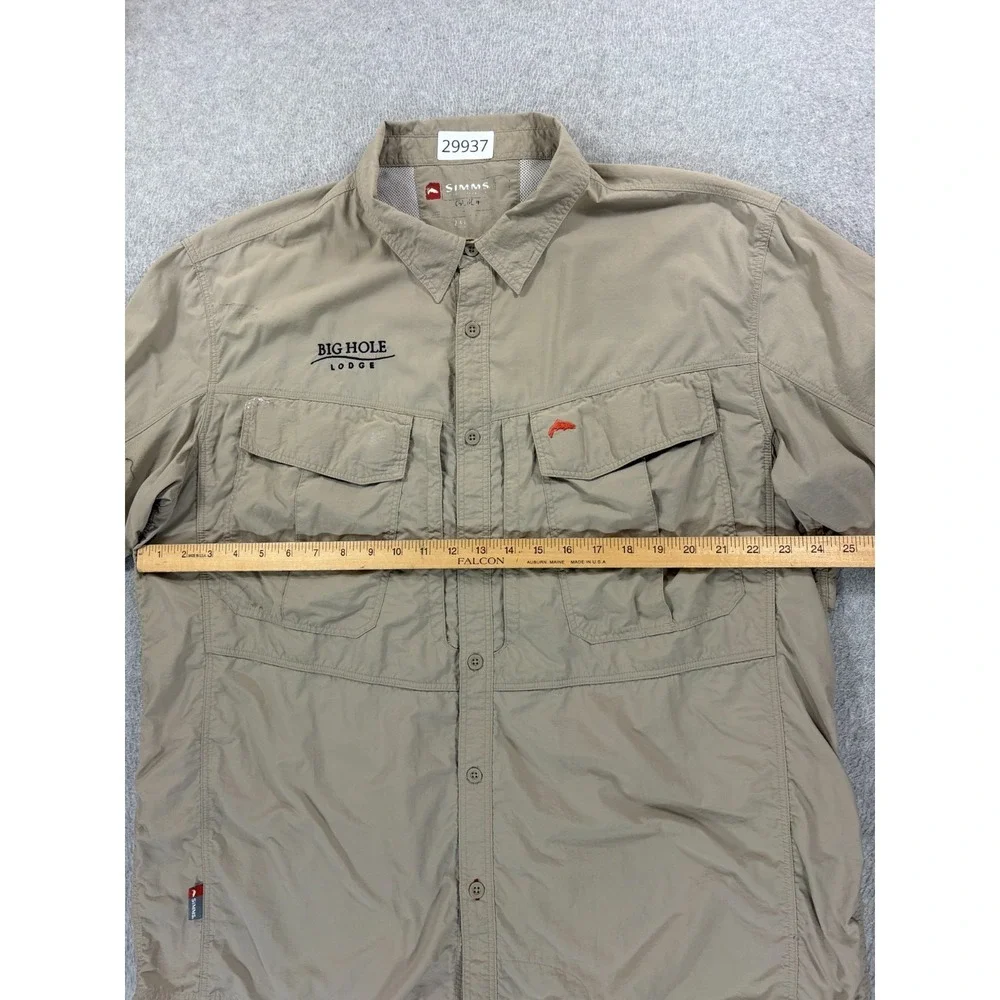 Simms BIG HOLE LODGE Breathable Button Down Shirt (Men's 2XL) Tan